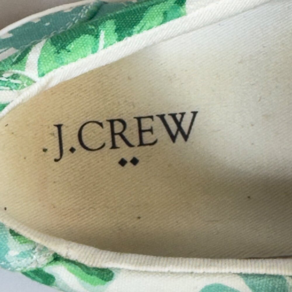J.Crew Womens Tropical Leaf Print Canvas Slip-On Sneakers - Picture 7 of 9